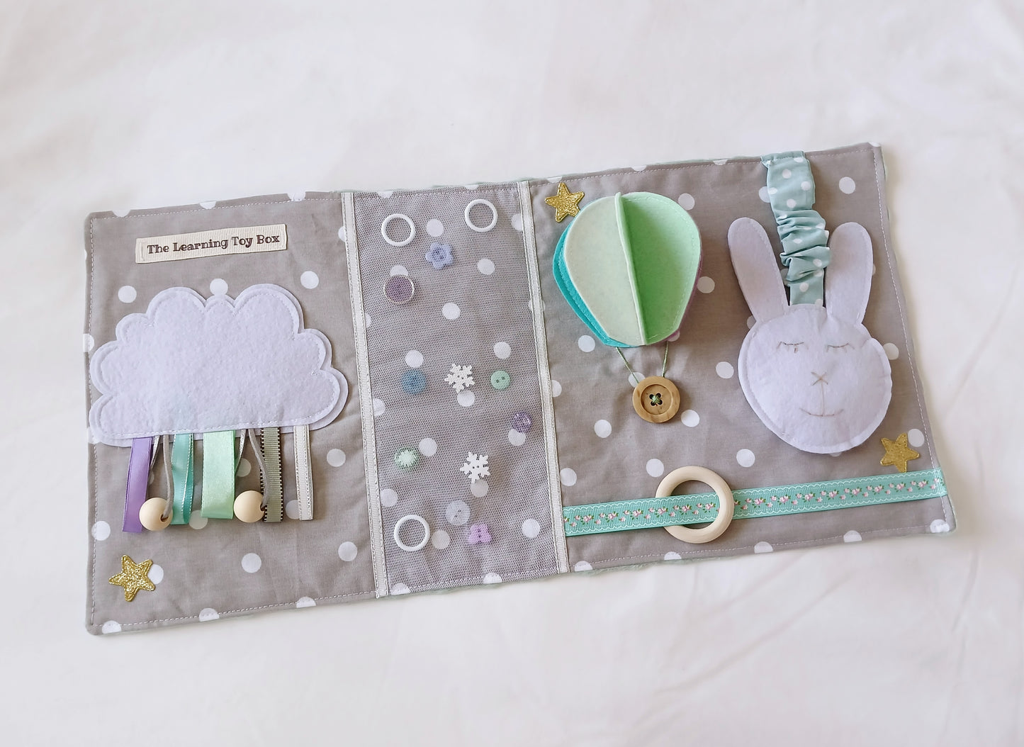 Baby Fidget Blanket - Lavender and Greens