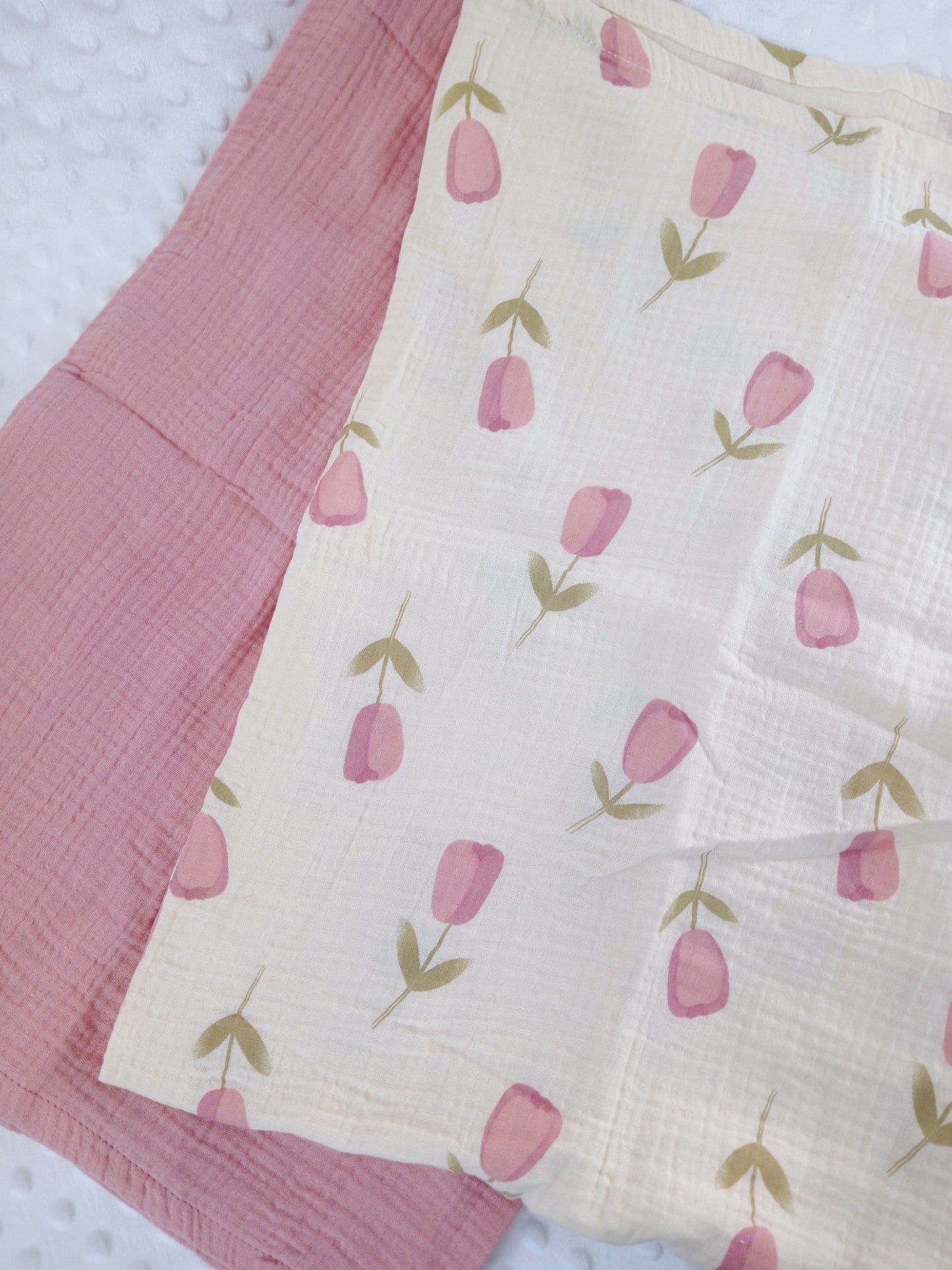 Pink Tulip Swaddle Set