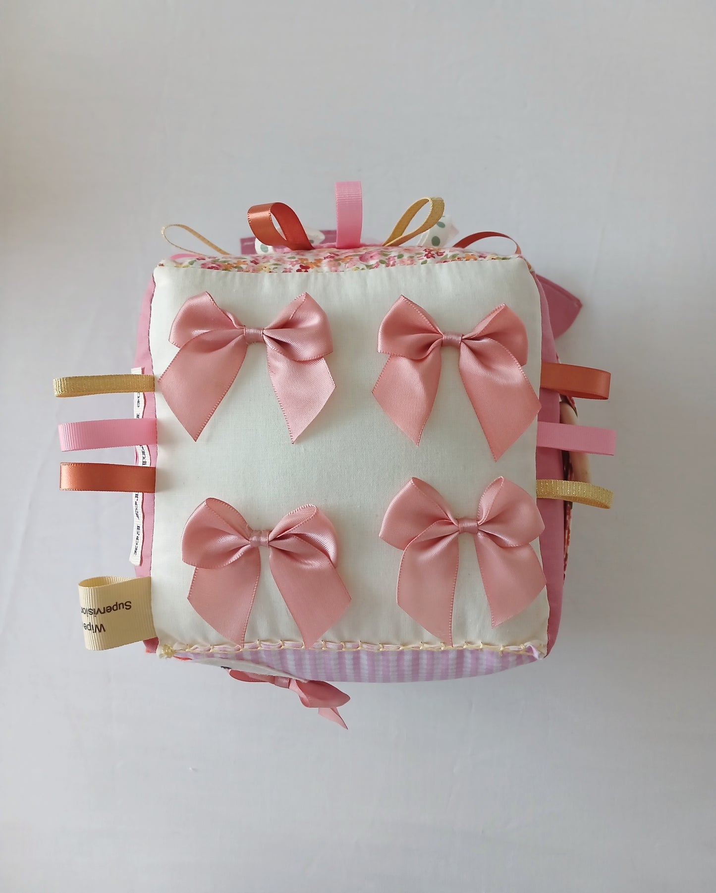 Pink Bows and a Silky Goose Baby Cube