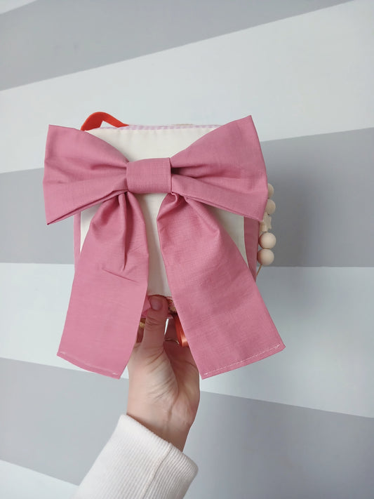 Pink Bows and a Silky Goose Baby Cube