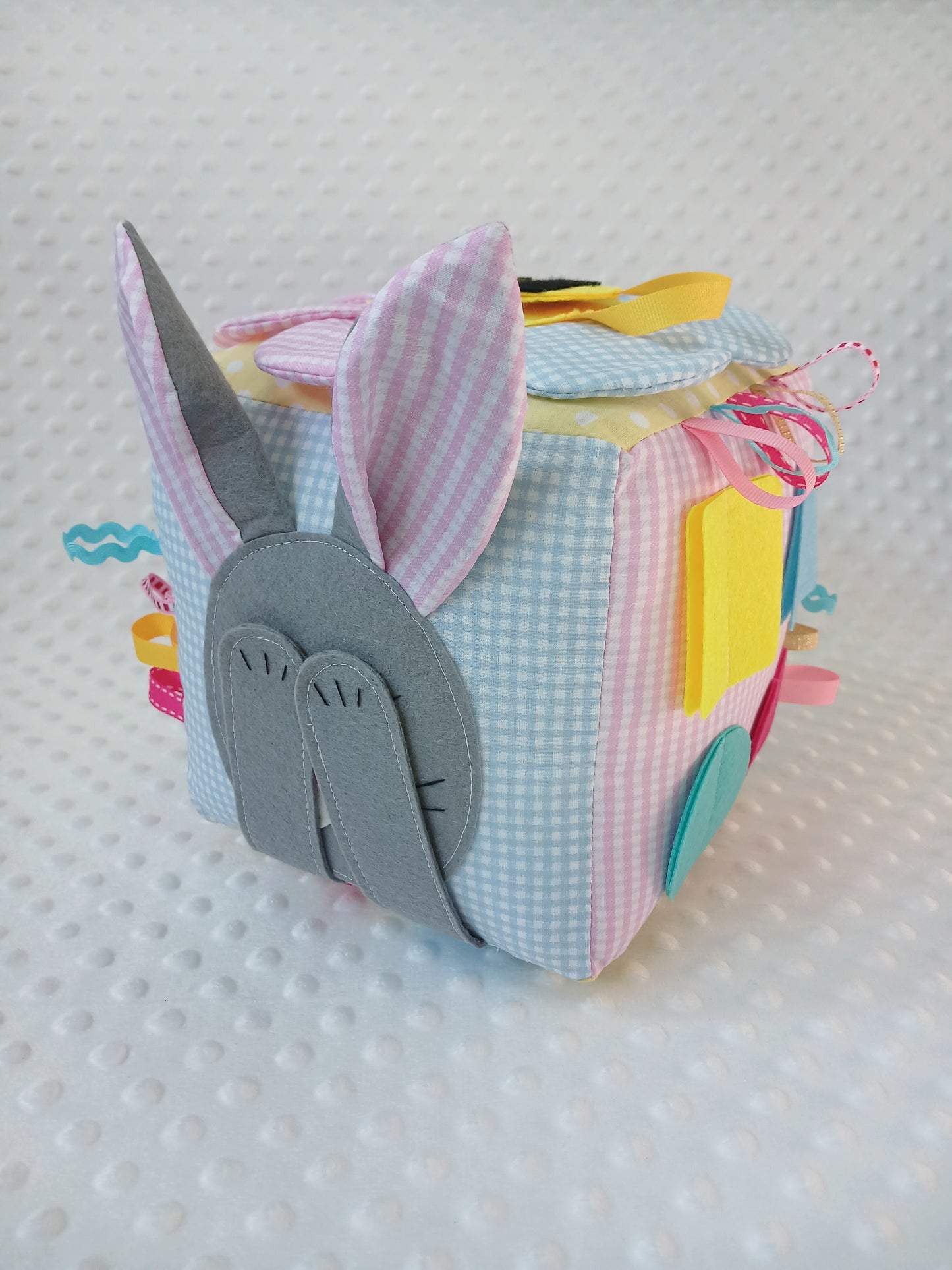 Pink, Yellow, Blue Baby Busy Cube