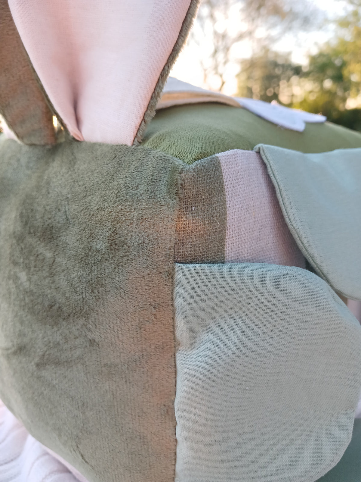 Sage Suede Bunny Cube