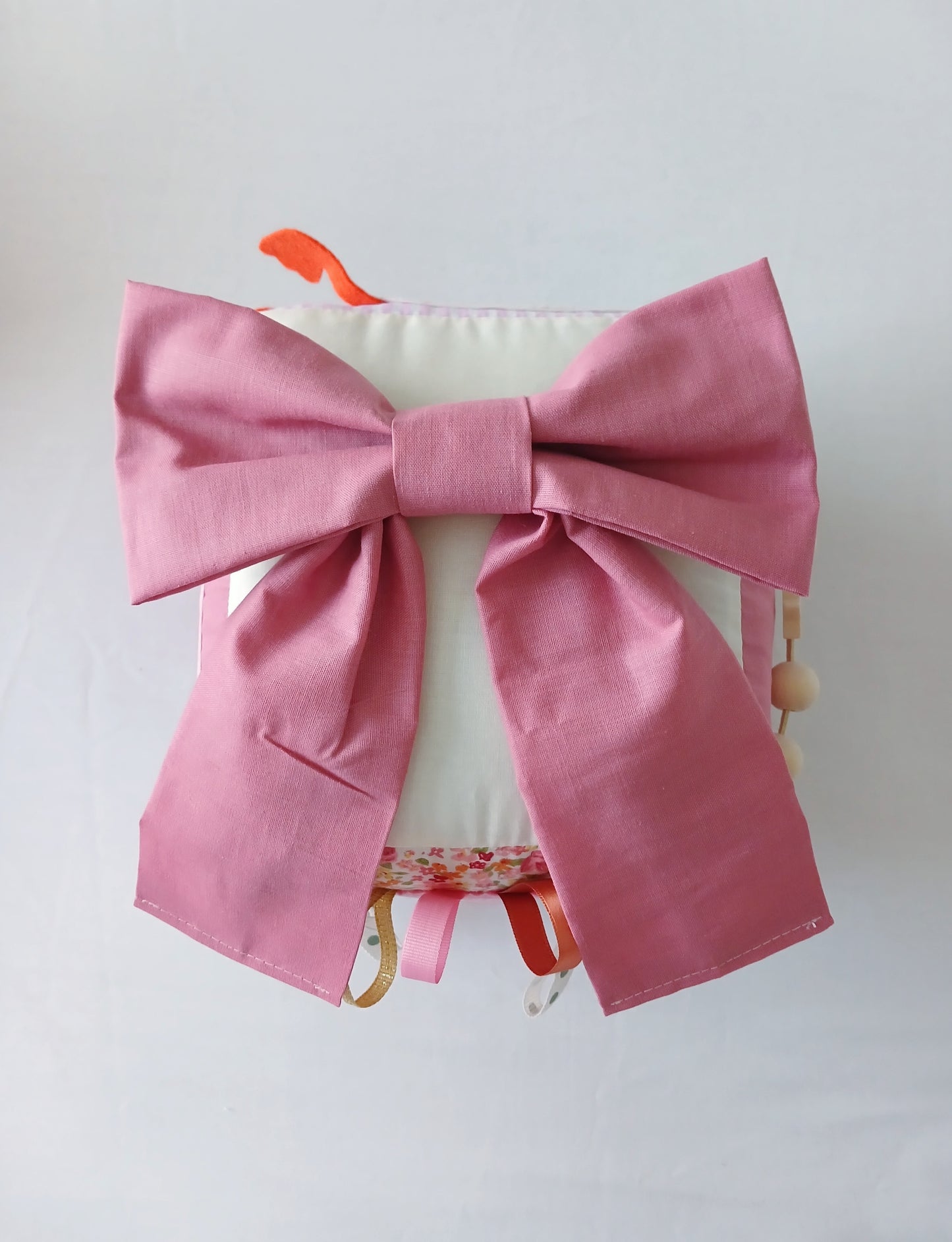 Pink Bows and a Silky Goose Baby Cube