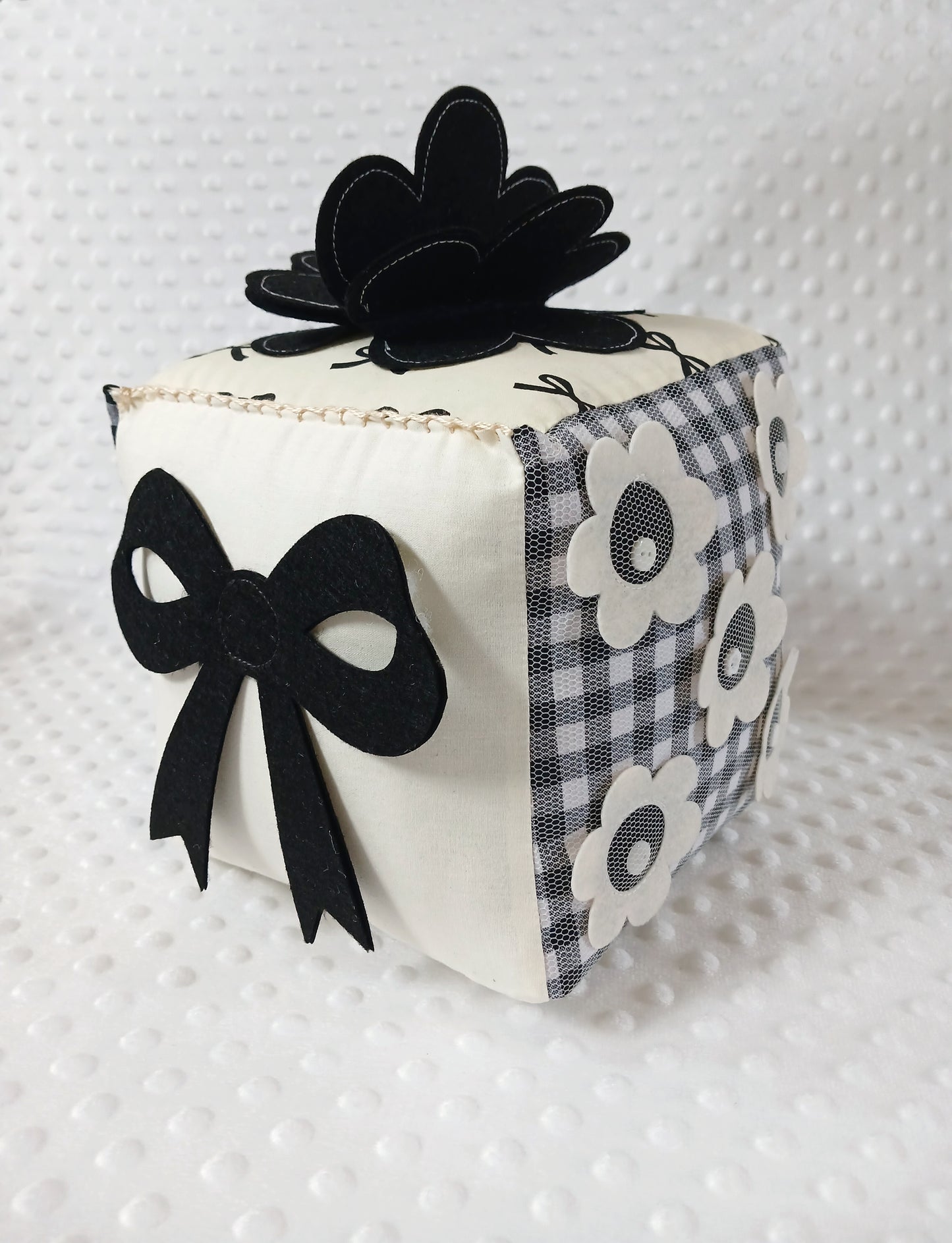 Black Bow High Contrast Baby Cube