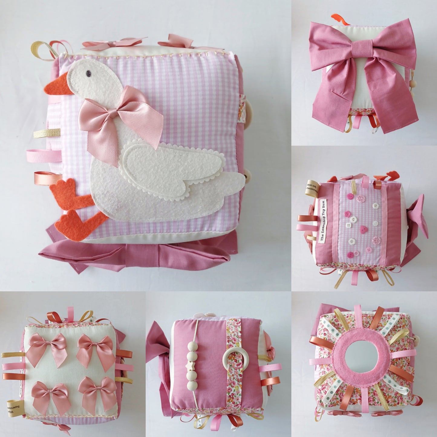 Pink Bows and a Silky Goose Baby Cube