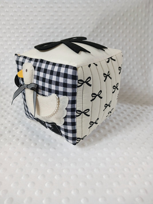 Black Bow High Contrast Baby Cube
