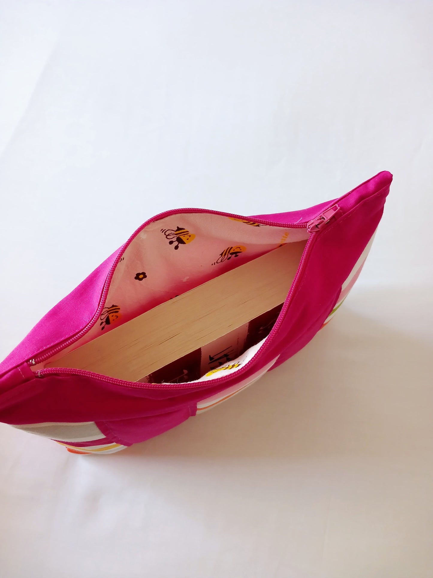 Stripped Zipper Pouch