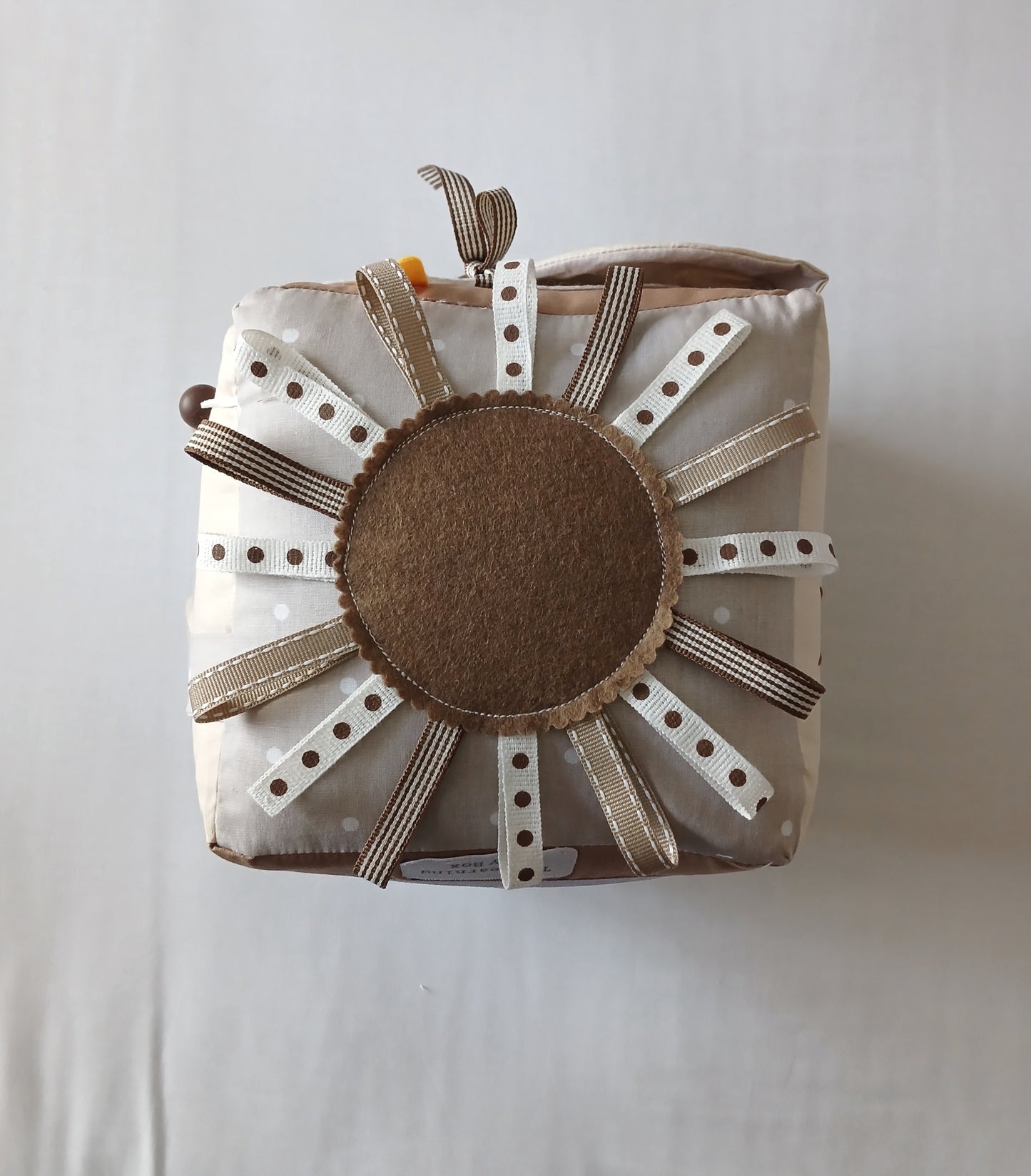 Beige and Cream Bunny Baby Cube