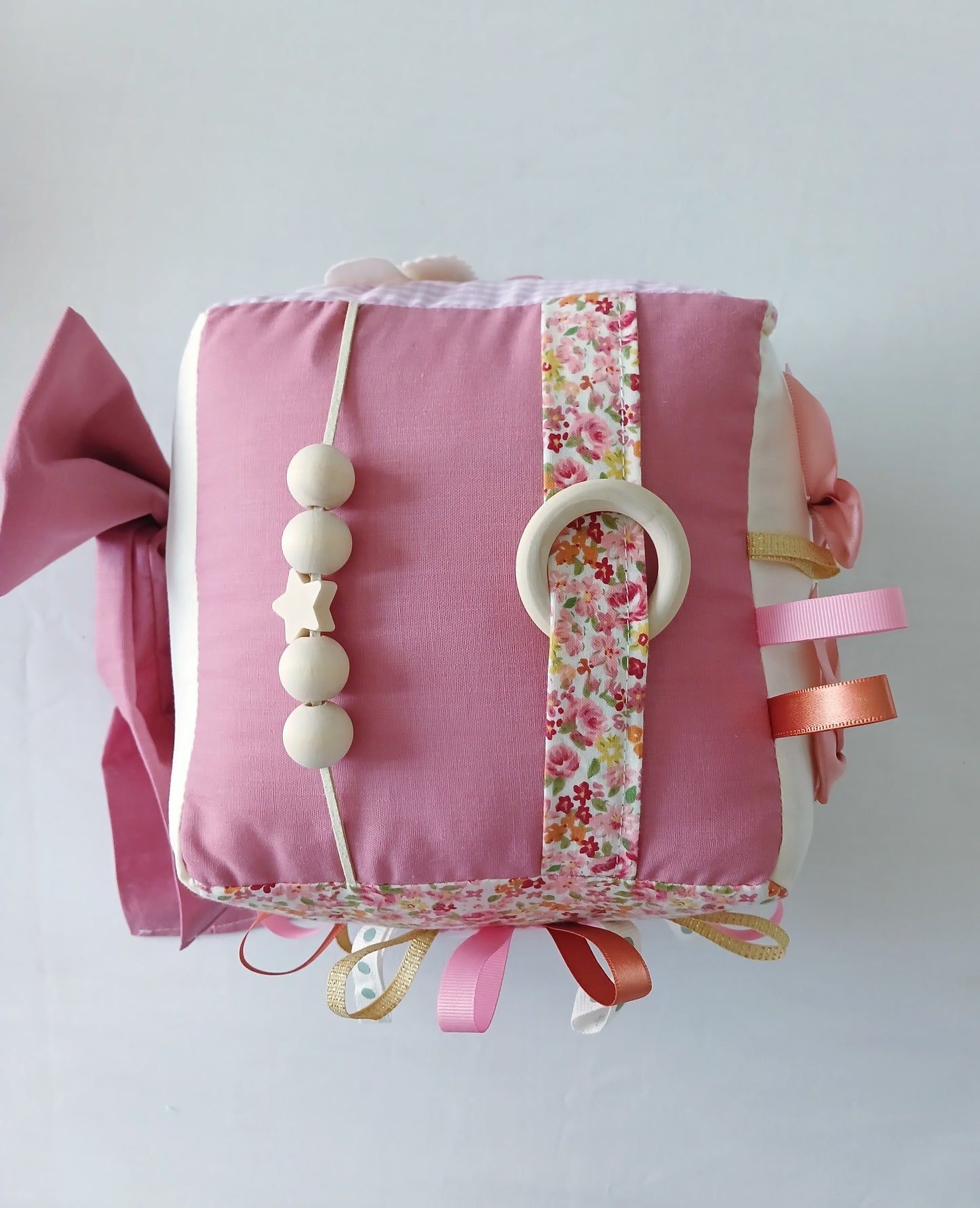 Pink Bows and a Silky Goose Baby Cube