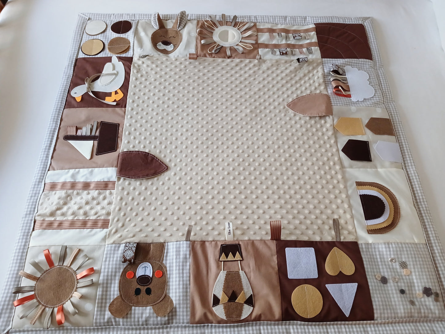 Beige Monochrome Tummy Time Play Mat
