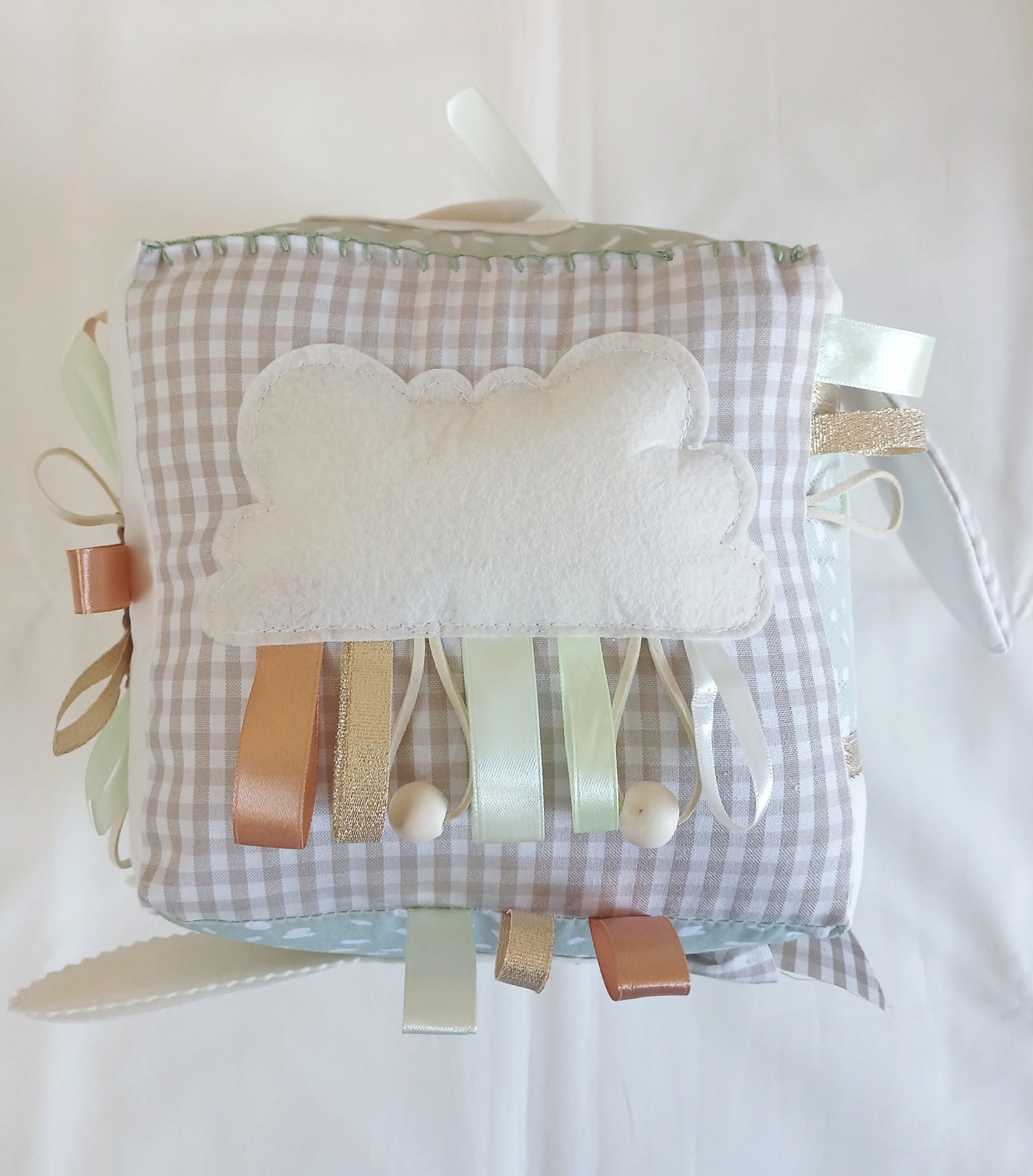 Sage and Beige Baby Cube