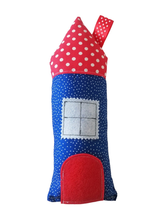 Tooth Fairy Pillow House - Navy and Red