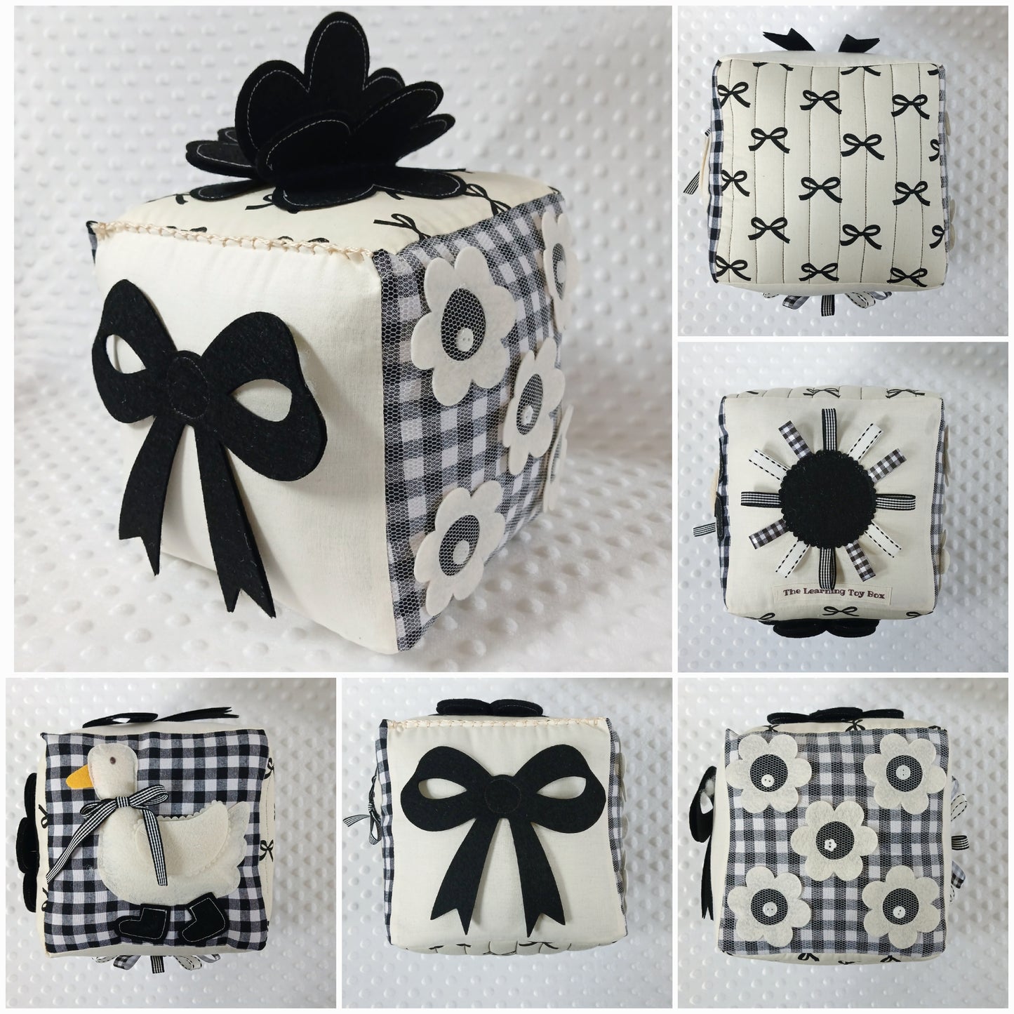 Black Bow High Contrast Baby Cube