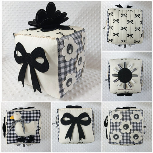 Black Bow High Contrast Baby Cube