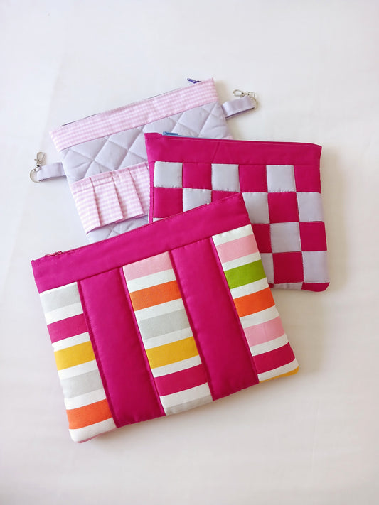 Stripped Zipper Pouch