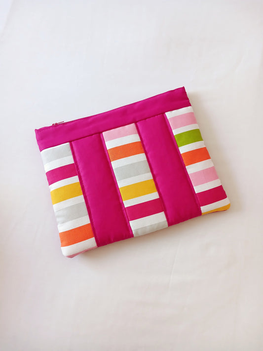 Stripped Zipper Pouch