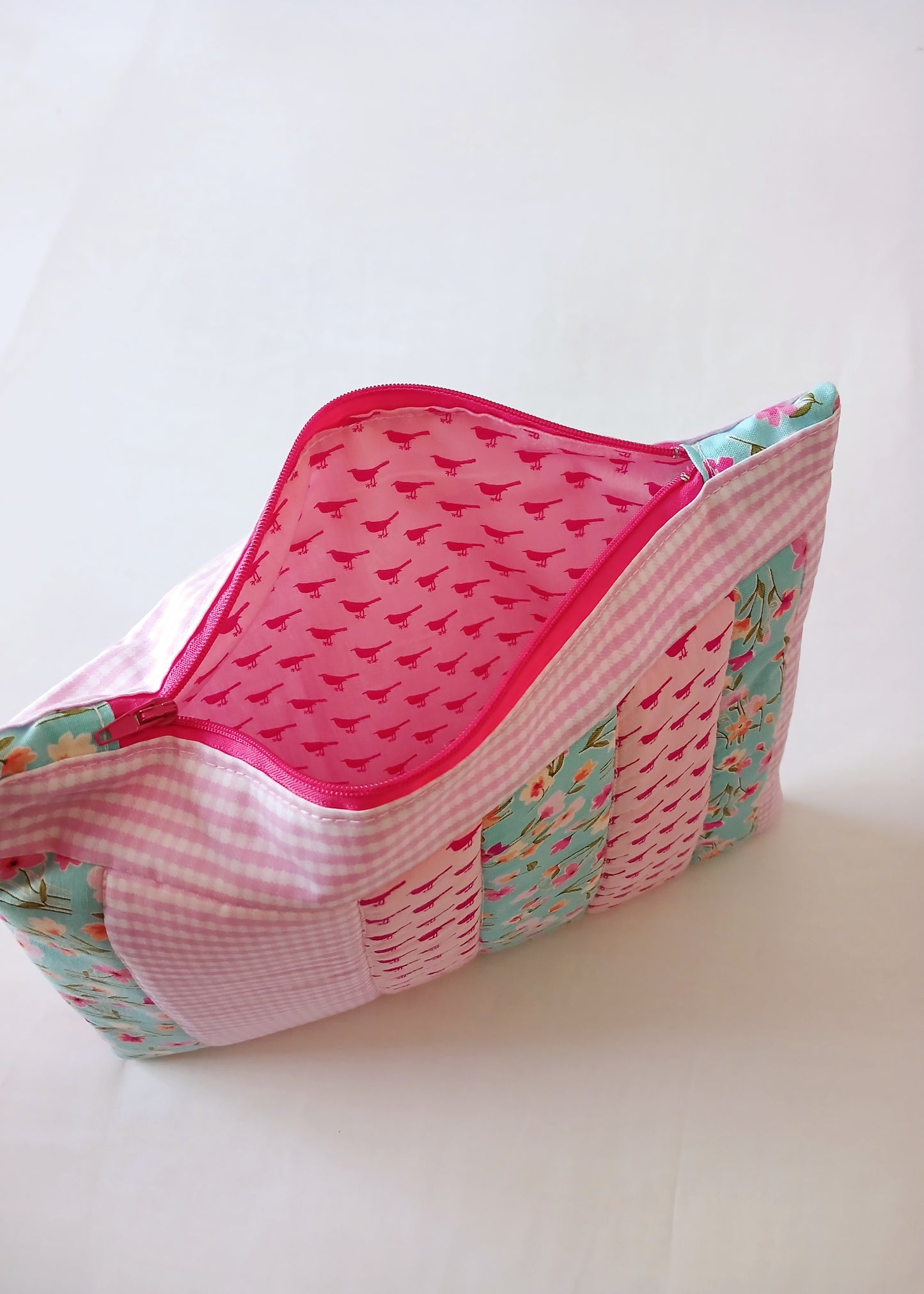 Pink and Blue Zipper Pouch