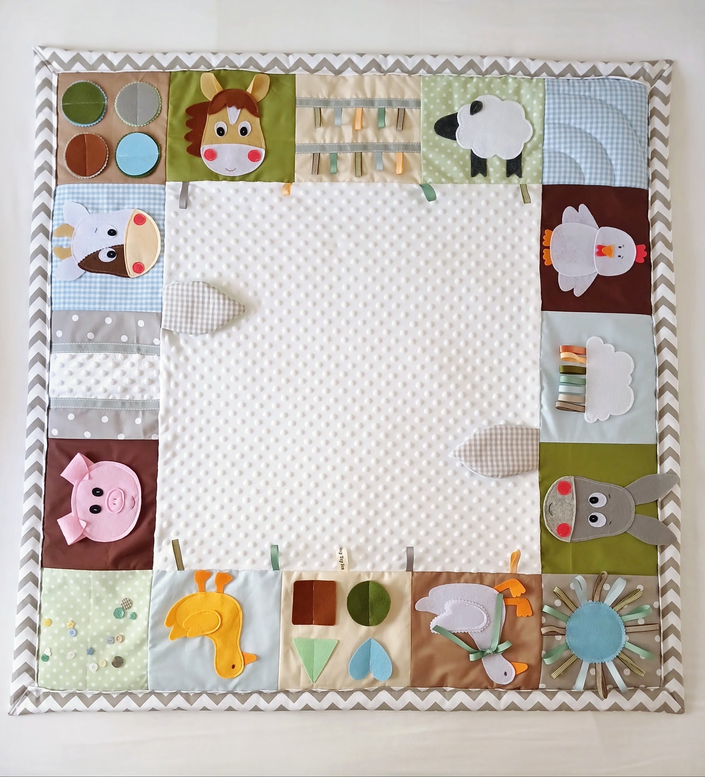 Muted Tones Farm Themed Tummy Time Play Mat