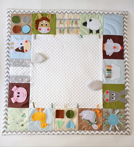 Muted Tones Farm Themed Tummy Time Play Mat