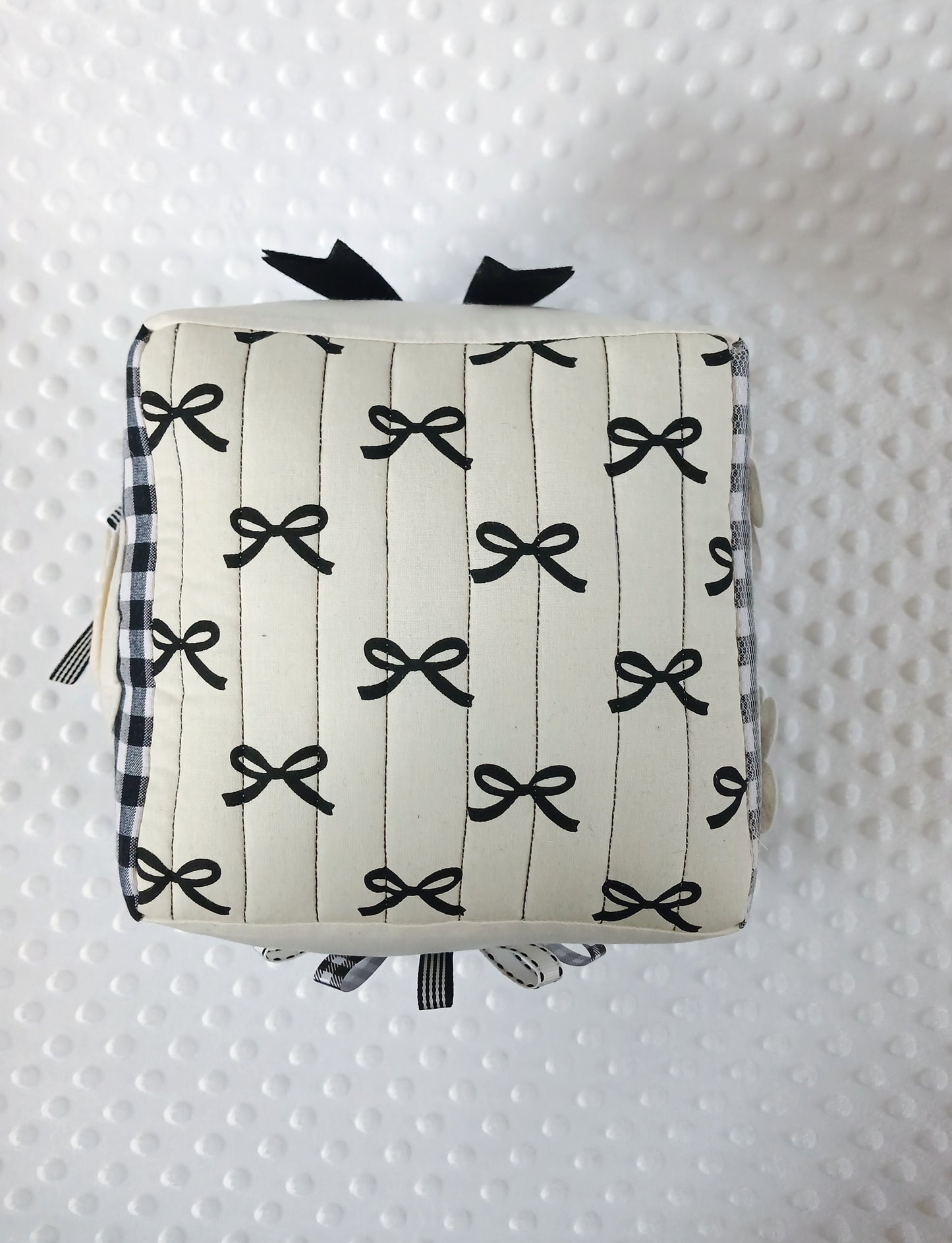 Black Bow High Contrast Baby Cube