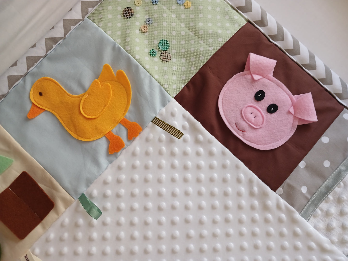 Muted Tones Farm Themed Tummy Time Play Mat