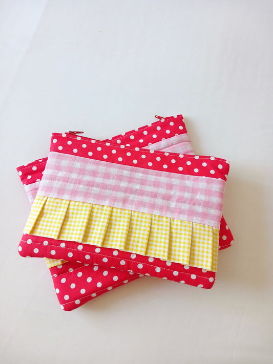 Red, Yellow and Pink Zipper Pouch