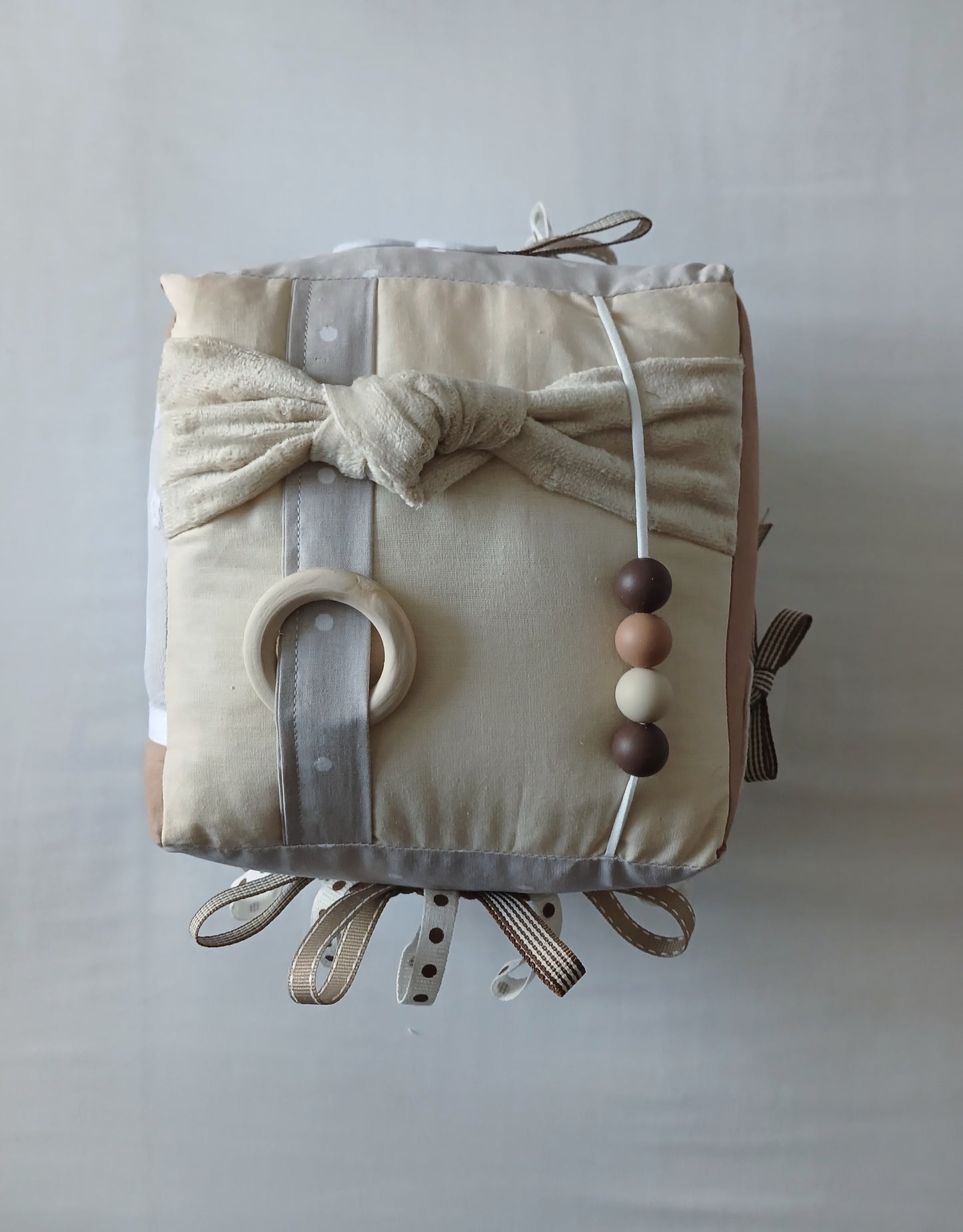 Beige and Cream Bunny Baby Cube