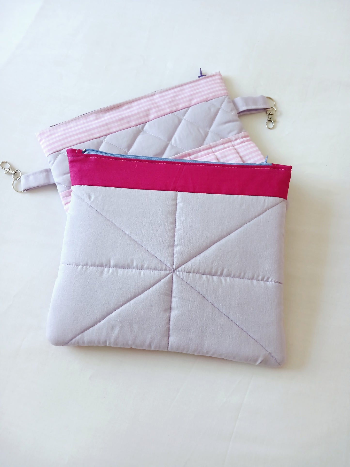 Fuchsia and Lavender Zipper Pouch