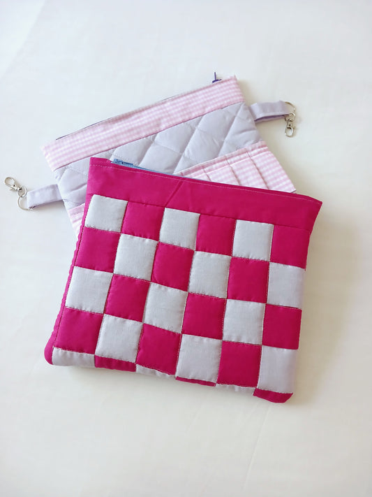 Fuchsia and Lavender Zipper Pouch
