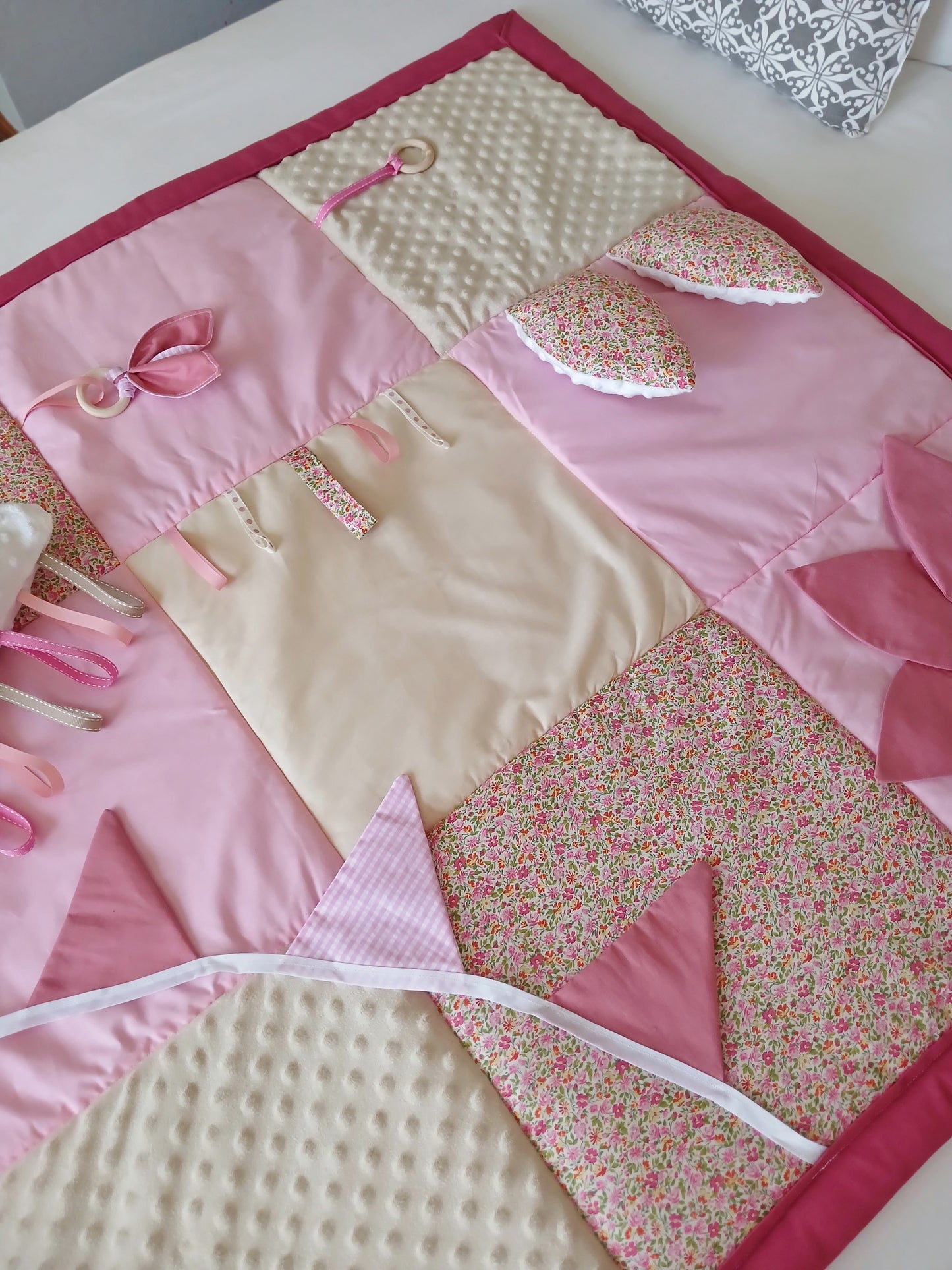 Pink Floral Baby Play Mat