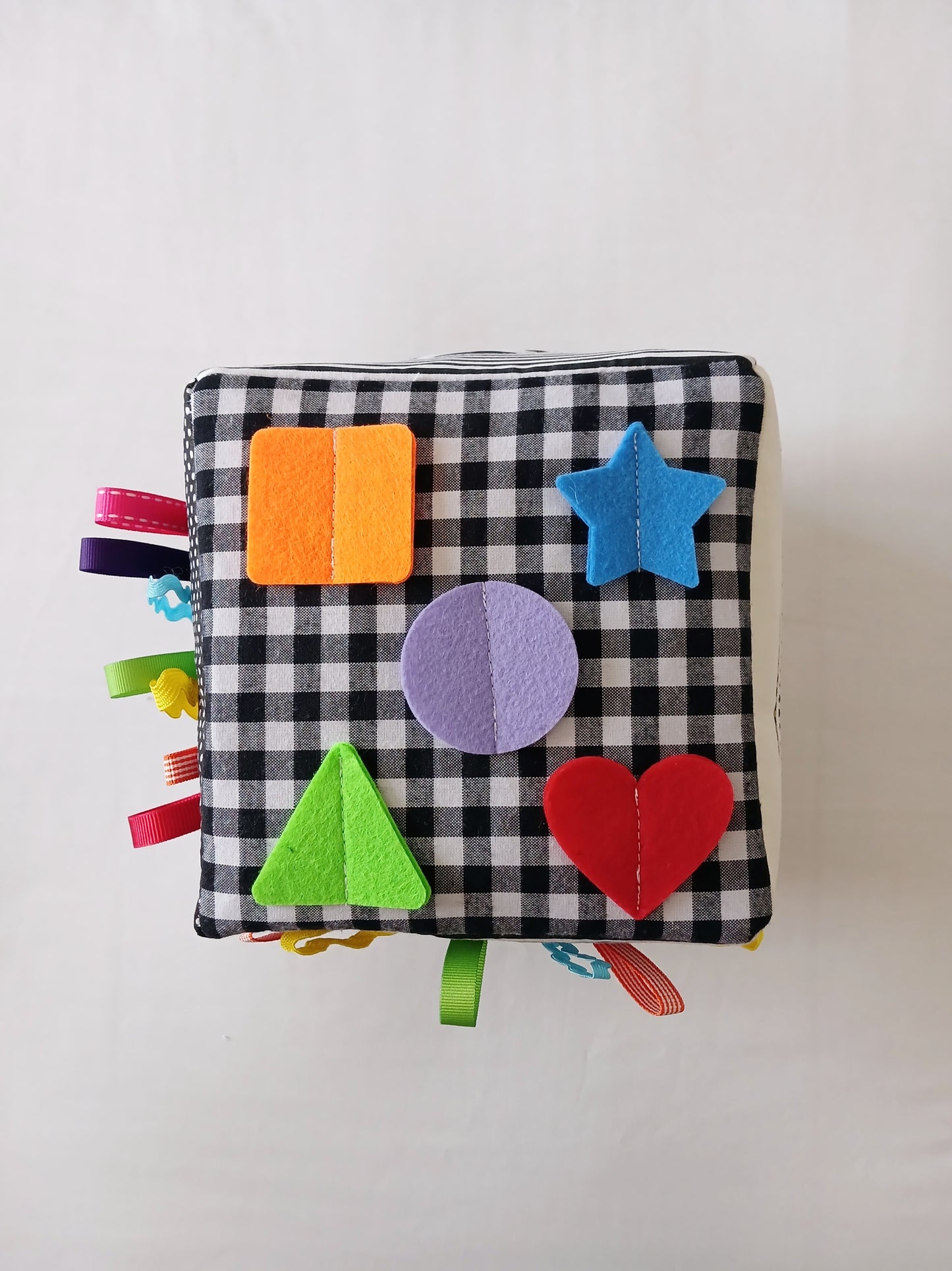 High Contrast Rainbow Cloth Baby Cube