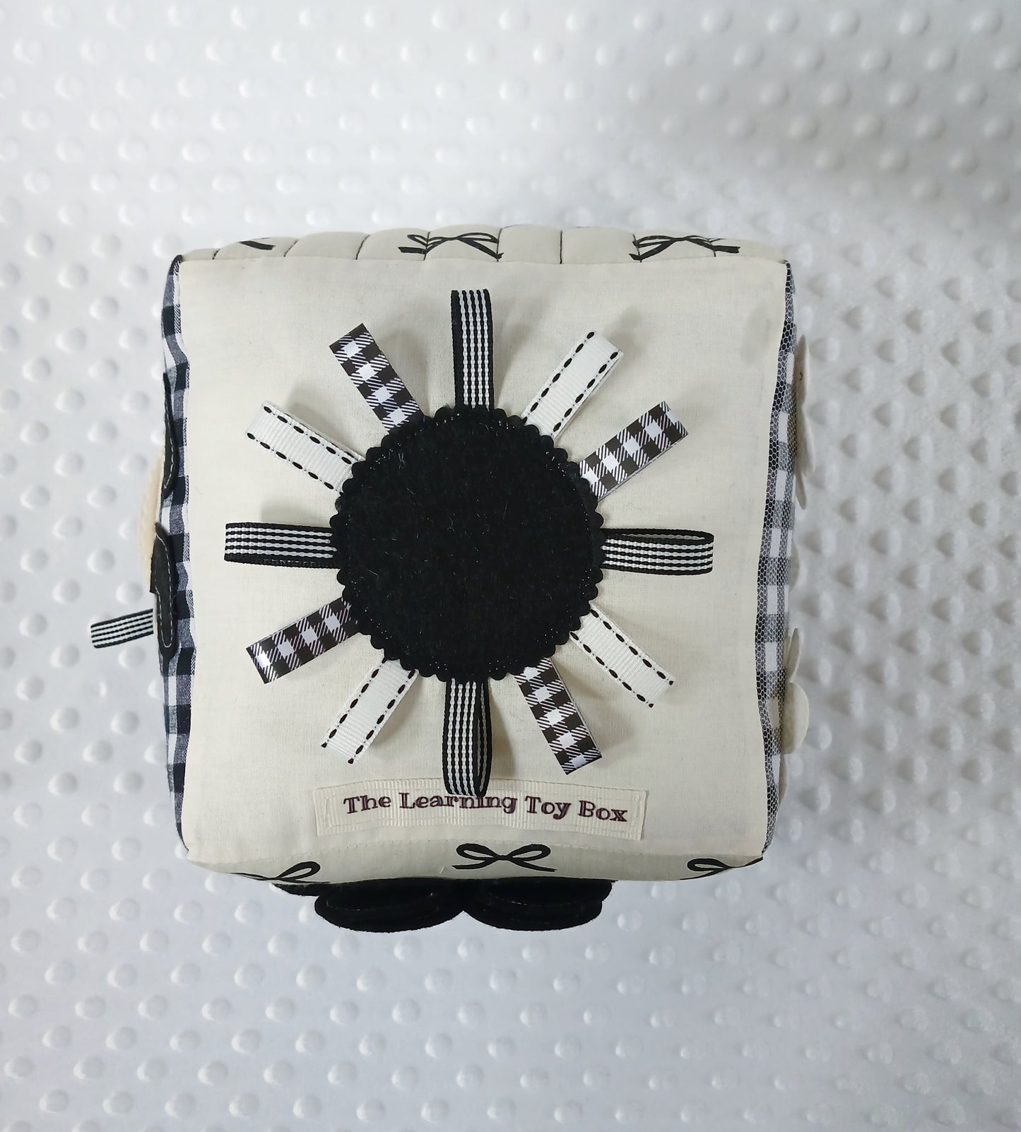 Black Bow High Contrast Baby Cube