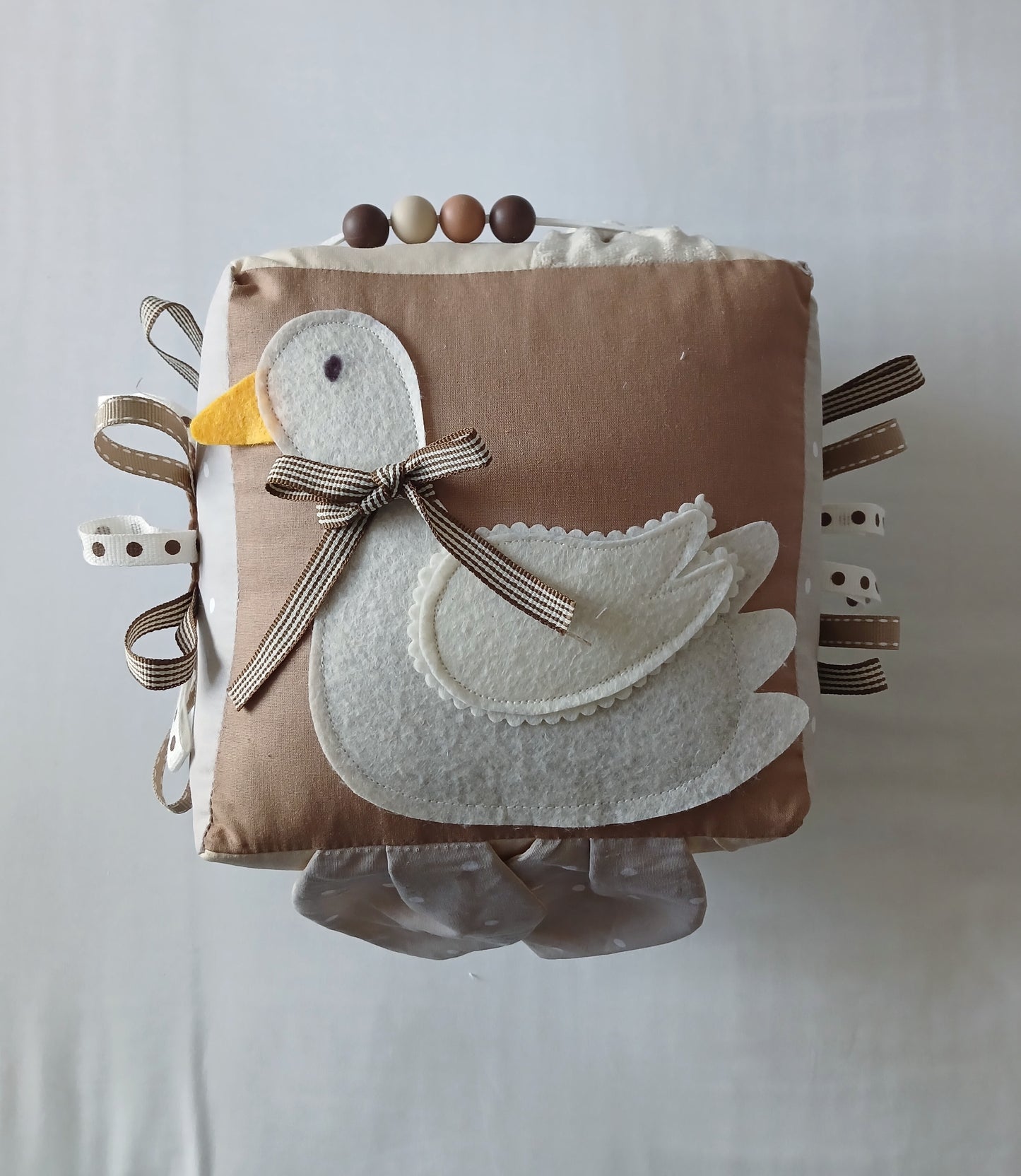 Beige and Cream Bunny Baby Cube