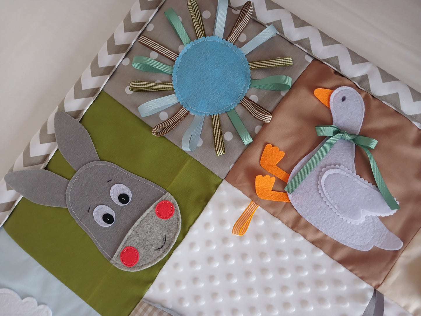 Muted Tones Farm Themed Tummy Time Play Mat