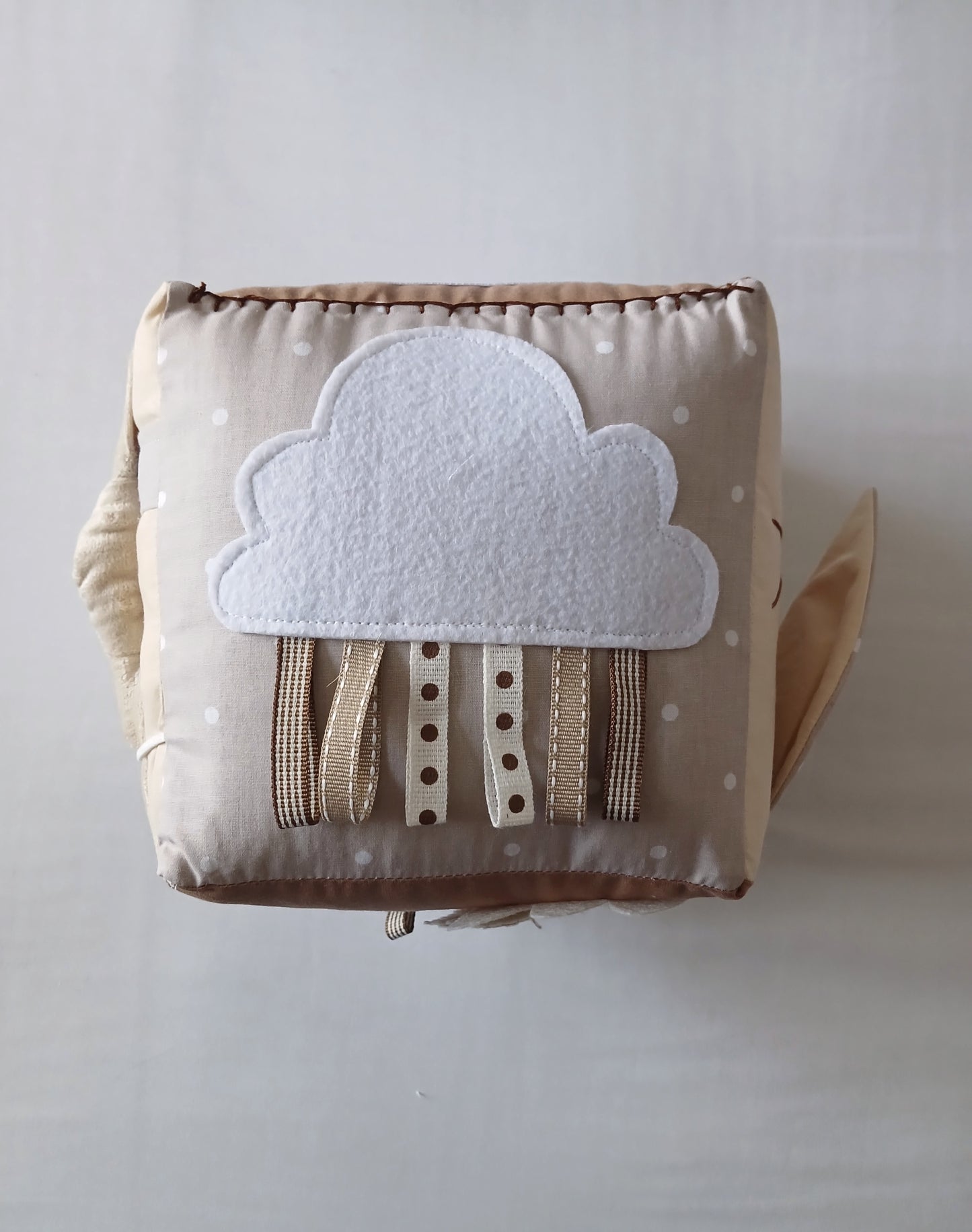 Beige and Cream Bunny Baby Cube