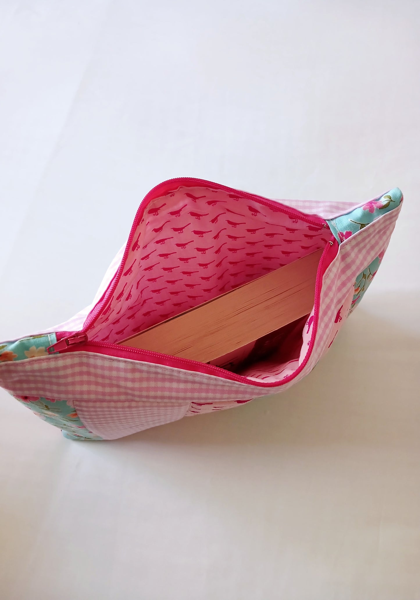 Pink and Blue Zipper Pouch