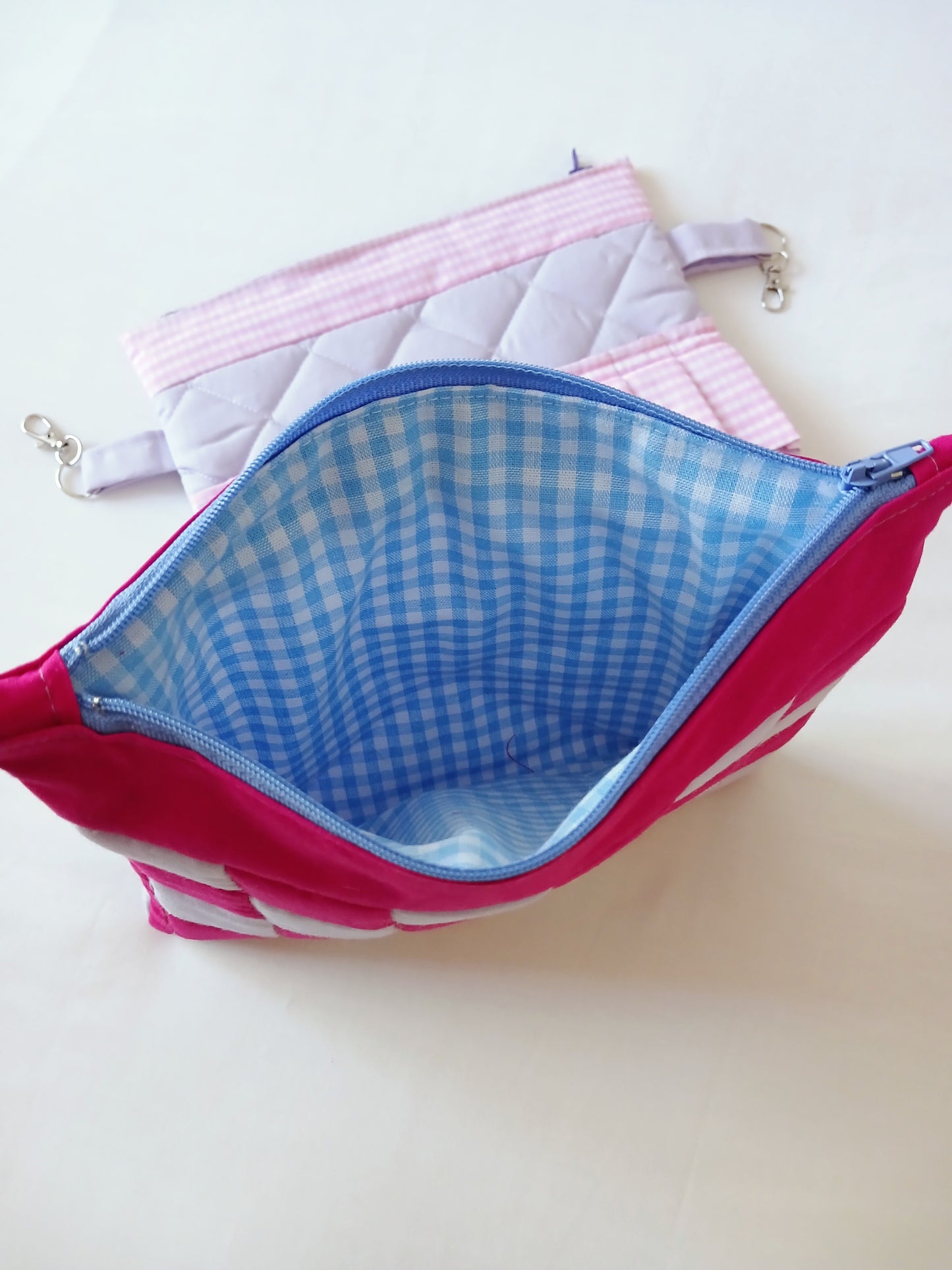 Fuchsia and Lavender Zipper Pouch