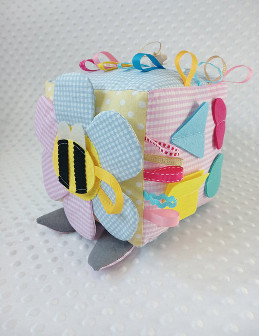 Pink, Yellow, Blue Baby Busy Cube