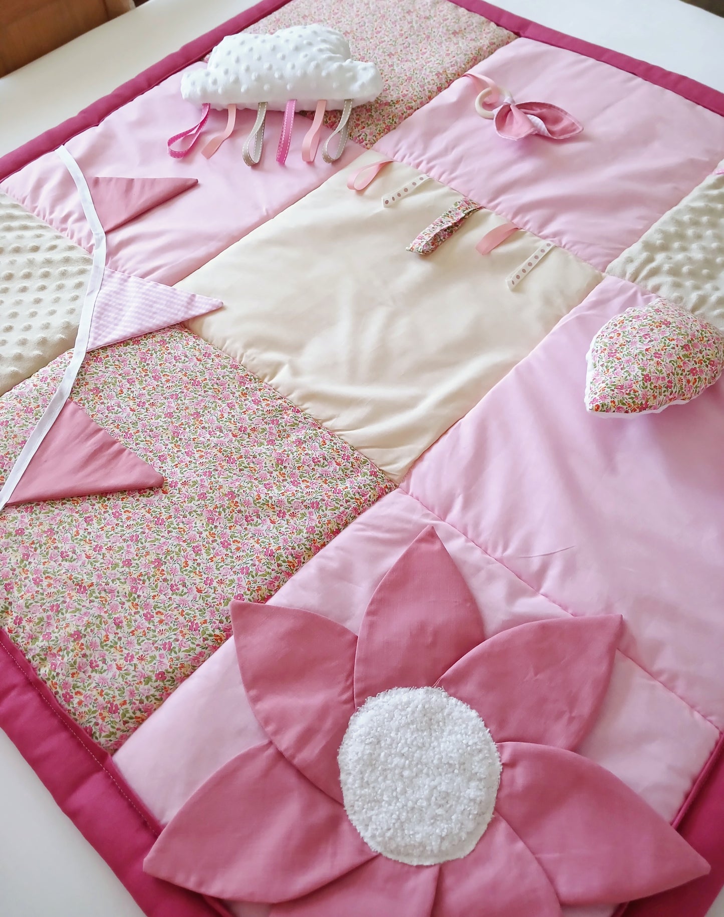 Pink Floral Baby Play Mat