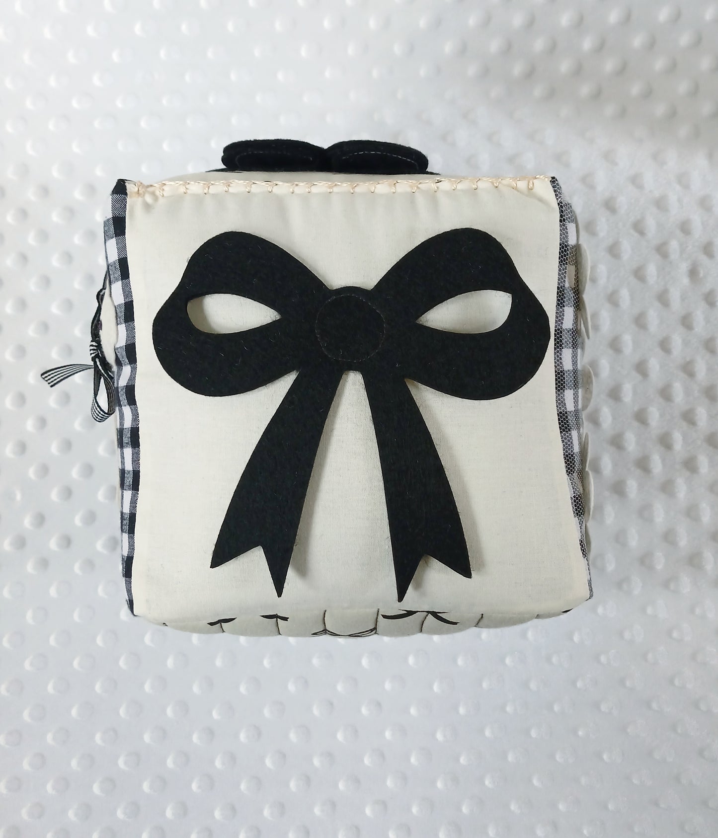 Black Bow High Contrast Baby Cube