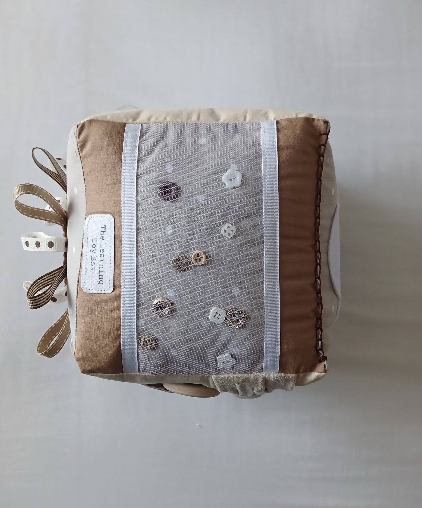Beige and Cream Bunny Baby Cube